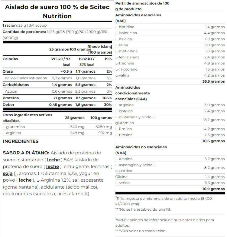 Whey Isolate (aislado) - Whey Isolate (700gr) - Plátano 4/5
