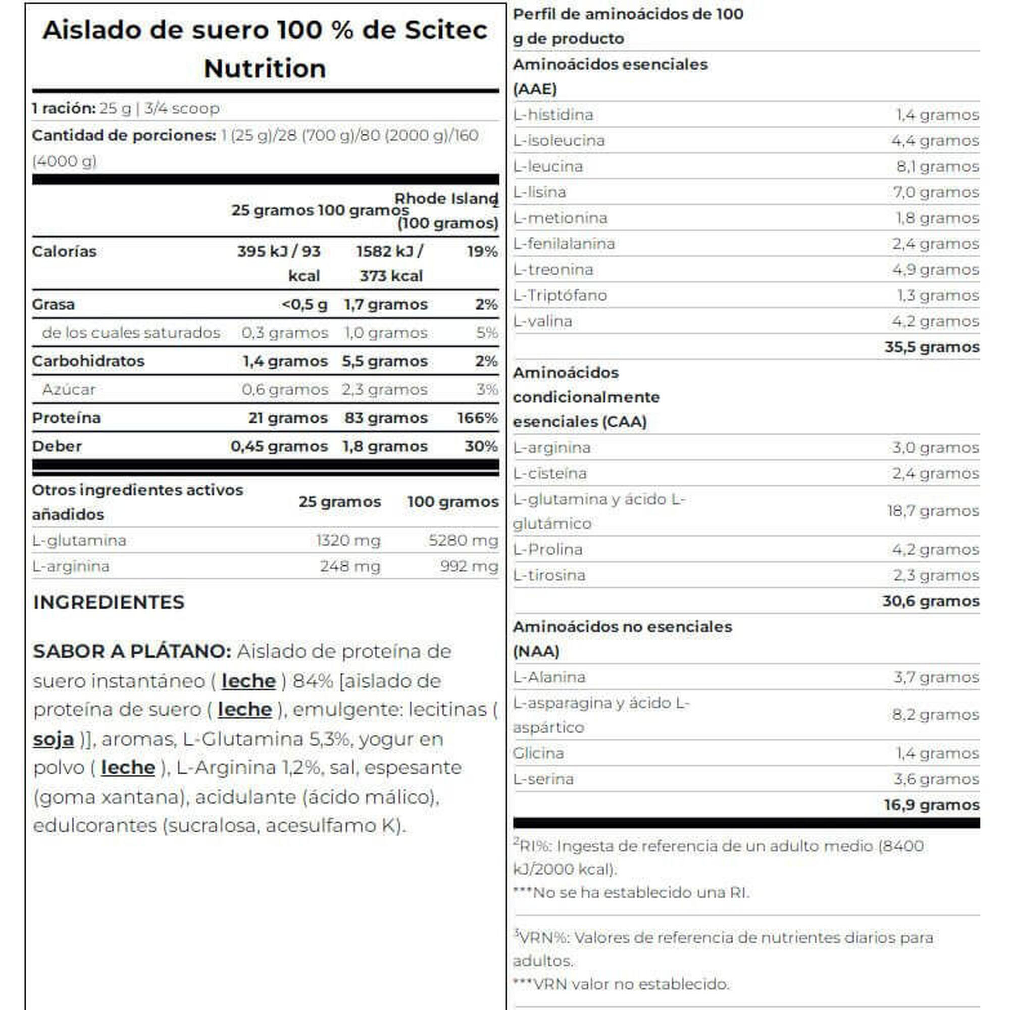 Odżywka białkowa Scitec 100% Whey Isolate 2000g Banana