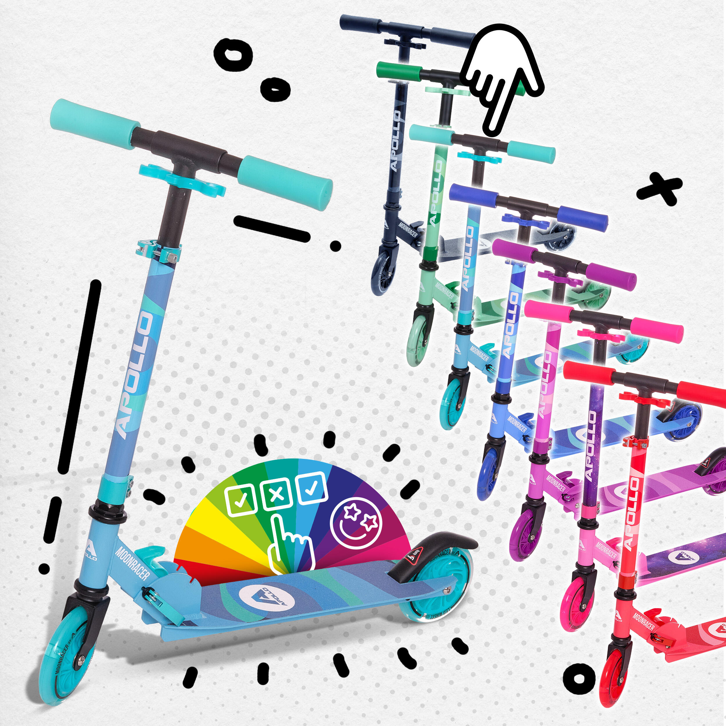 Monopattino City Moonracer – Leggero monopattino per bambini con LED 6/7