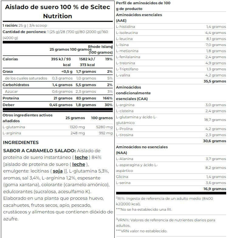 100% Whey Isolate - 1816g Caramelo Salado Scitec Nutrition 4/5