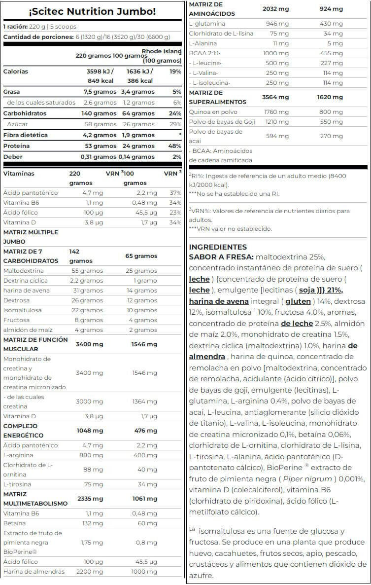Jumbo - 3520g Aardbei Scitec Nutrition 4/4