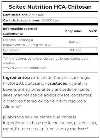 HCA-Chitosan 100 caps. de Scitec Nutrition 3/4