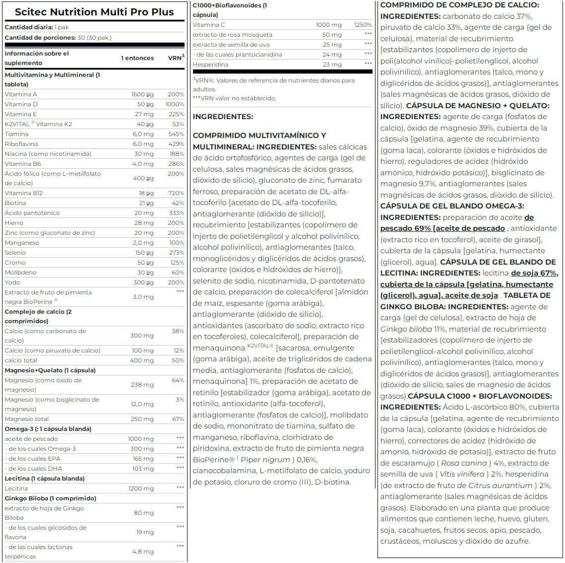 Multi Pro Plus - 30 opakowań Scitec Nutrition 3/4