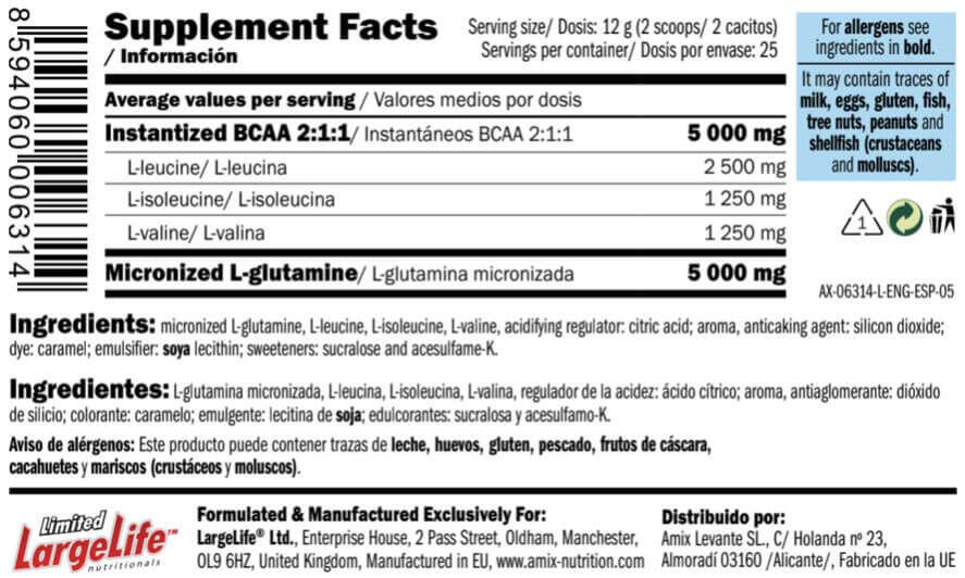 Glutamine + BCAA - 300g Doubler de Amix Nutrition 4/5