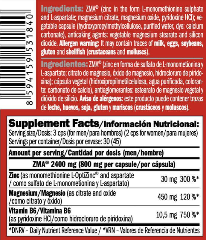 ZMA - 90 Cápsulas vegetales Amix Nutrition 3/4