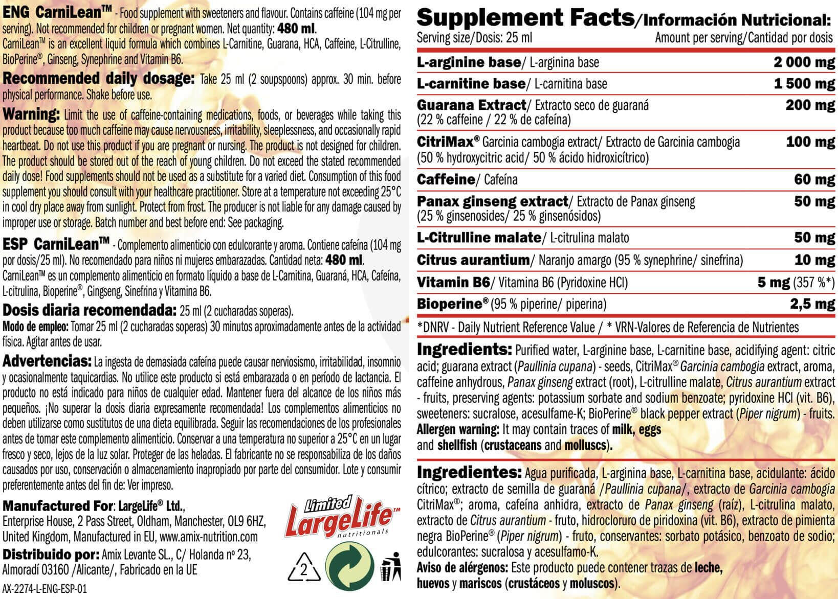 New Carni Lean - 480ml Orange de Amix Nutrition 3/4