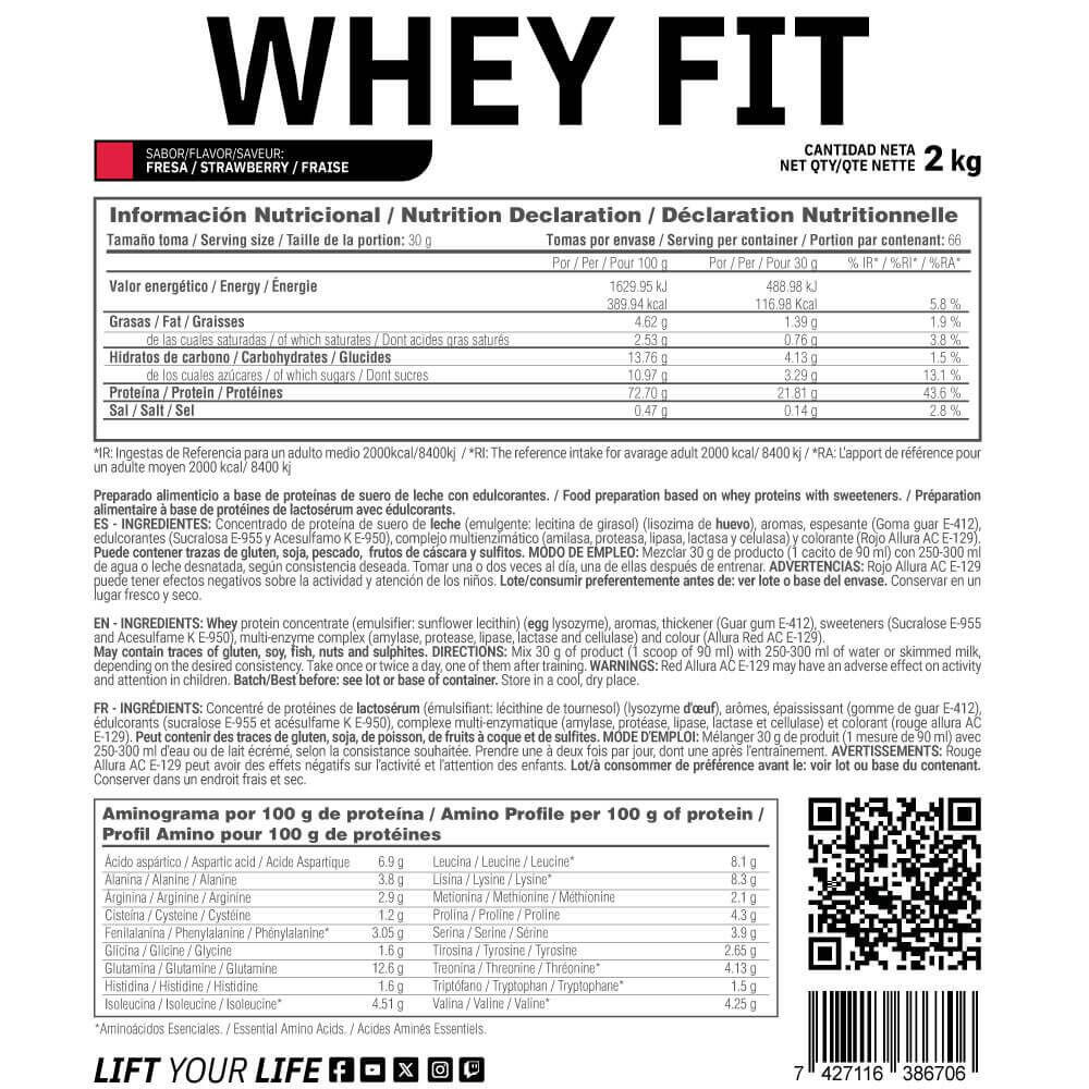 Whey fit - 2kg Fraise de MASmusculo 3/4