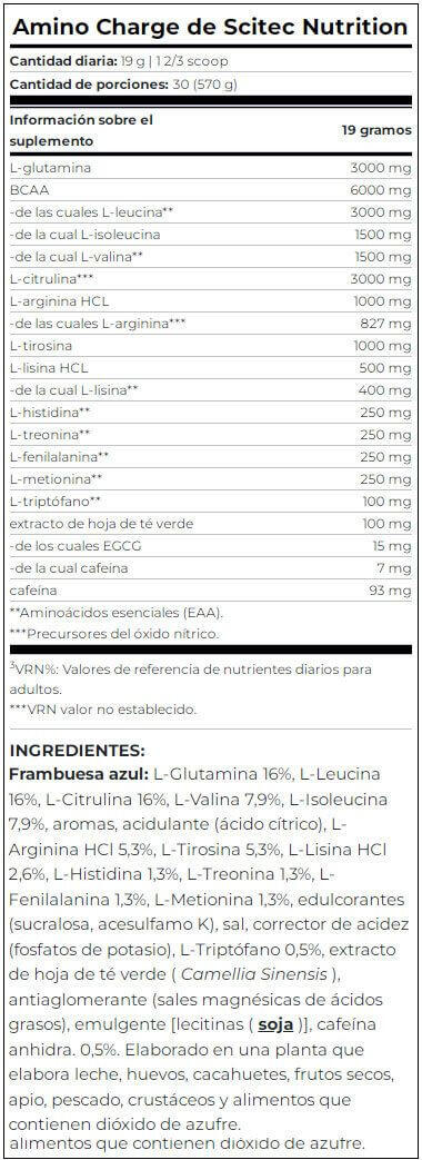 Aminoácidos - Carga Amino (570 G) - Frambuesa Azul 4/5