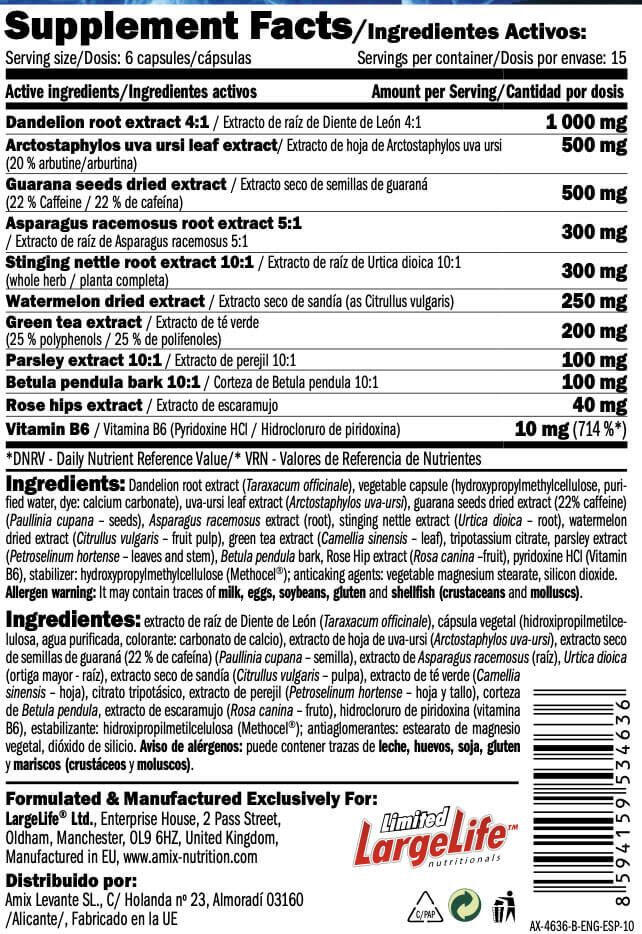 Complexe Diurétique - 90 capsules de Amix Nutrition 3/4