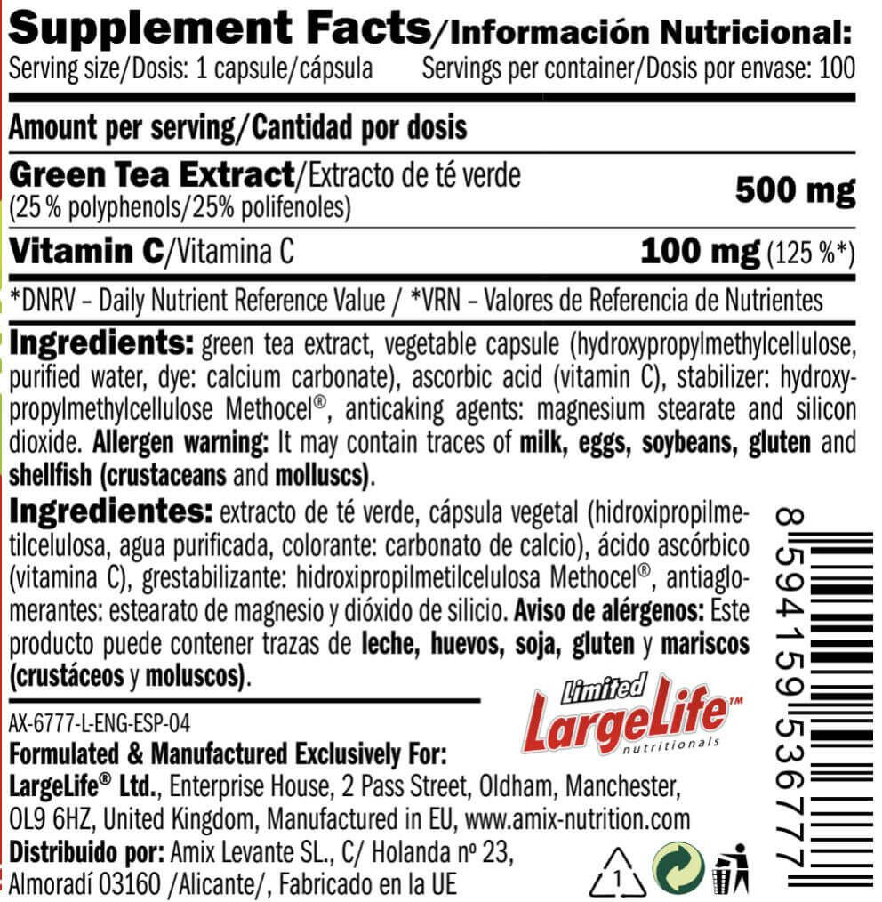 Green Tea With Vit C 100 Caps 4/5