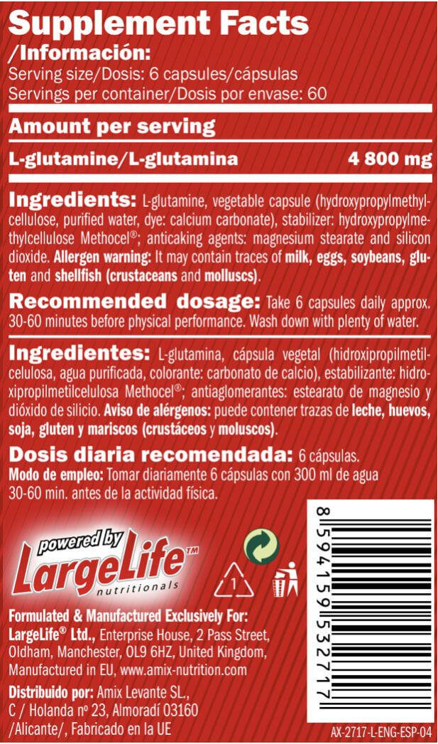 Glutamine en Capsules - 360 capsules de Amix Nutrition 3/4