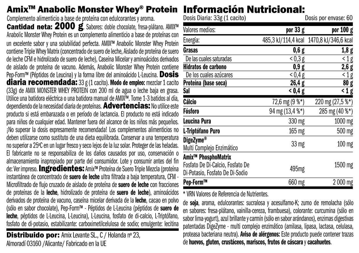 Anabolic Monster Whey - 2 kg podwójna czekolada Amix Nutrition 2/3