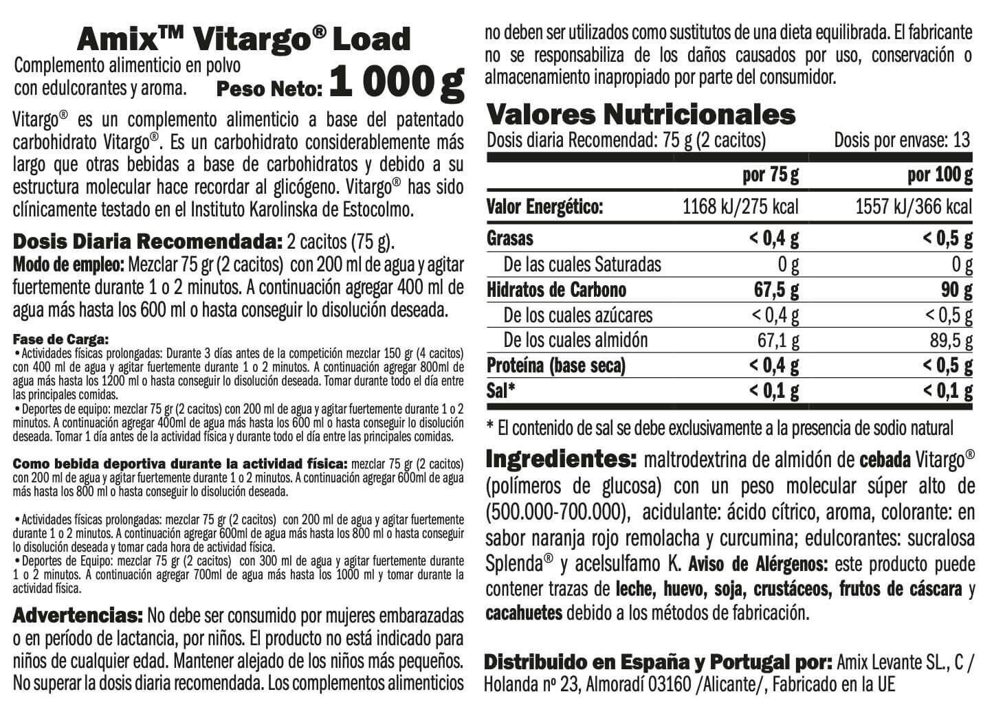 Amix Vitargo Load 1 kg 2/3