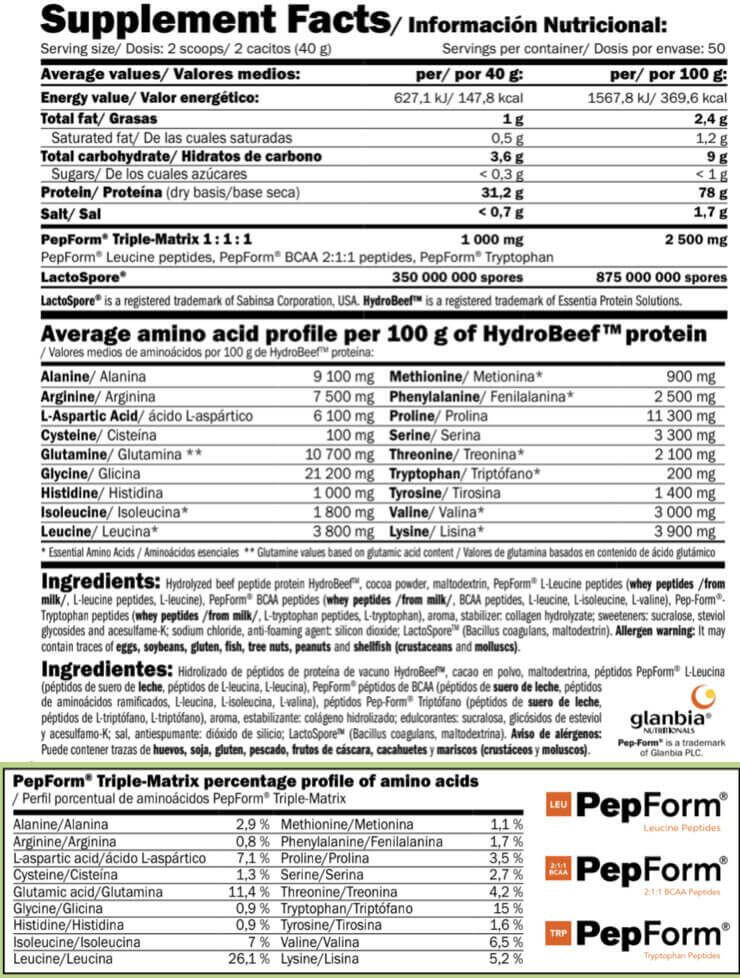 Hydro beef - 2kg Chocolat et noix de coco de Amix Nutrition 3/4