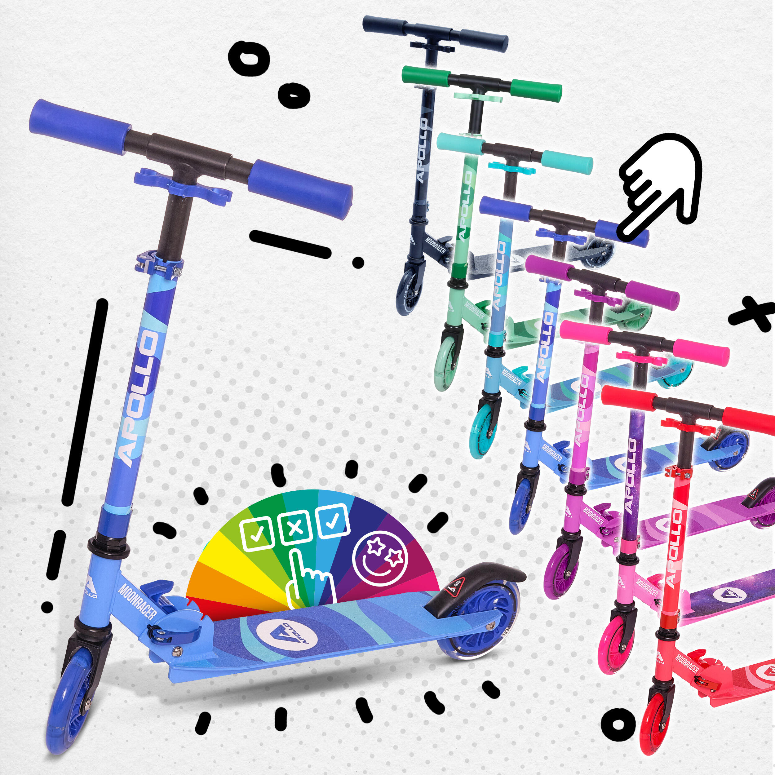 Trottinette City Moonracer – Légère trottinette enfant avec LED et suspension 6/7