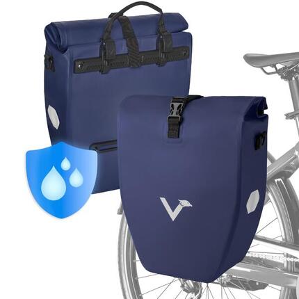 Fahrradtasche 2er-Set Gepäckträgertasche wasserdicht & reflektierend 20L - Basic