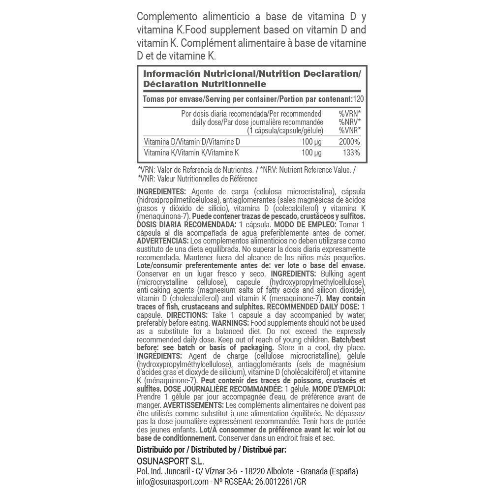 Vitamina D3 + K2 - 120 Capsule Vegetali MASmusculo 5/6