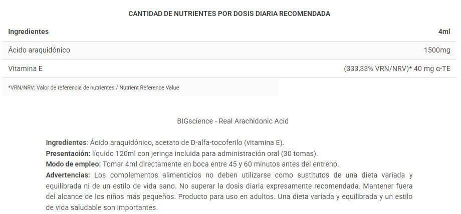 Real arachidonic acid - 120ml de BIG 3/4