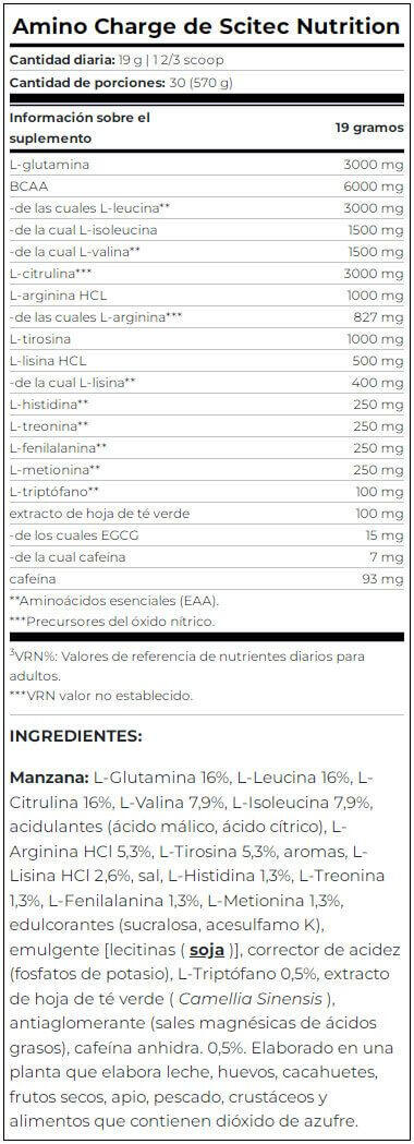 Aminoácidos - Carga Amino (570 G) - Manzana 4/5