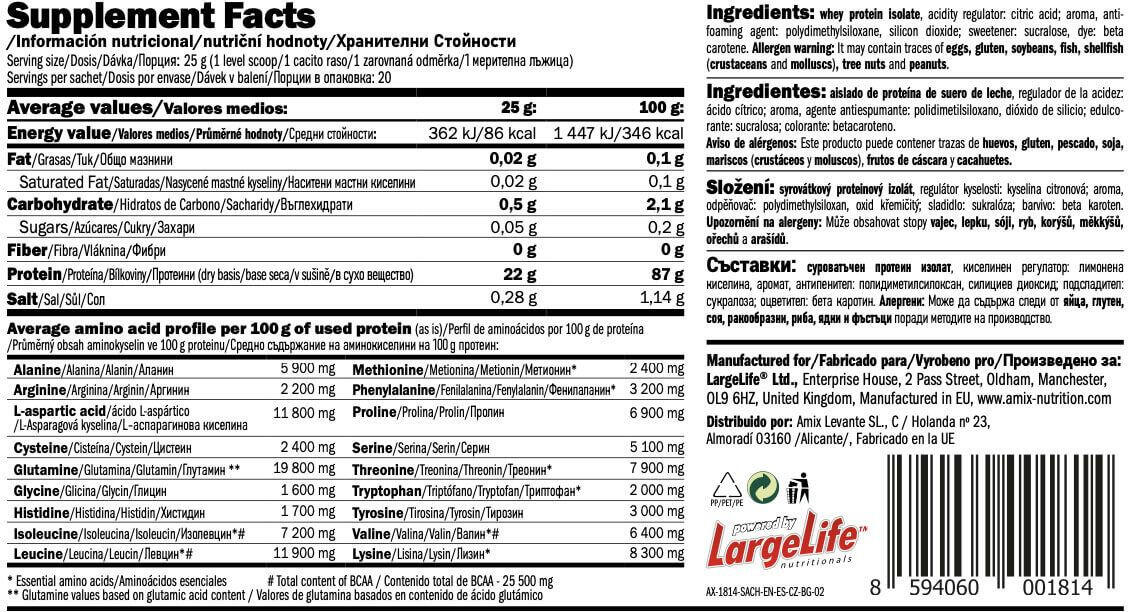 Clear iso whey - 500g Lima Citron de Amix Nutrition 3/4