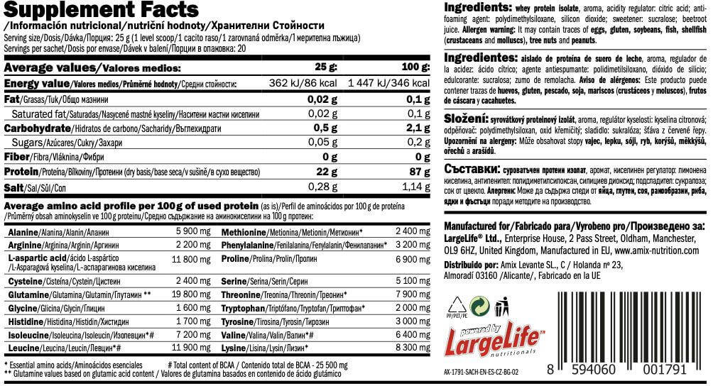 Clear iso whey - 500g Fruits Rouges de Amix Nutrition 3/4