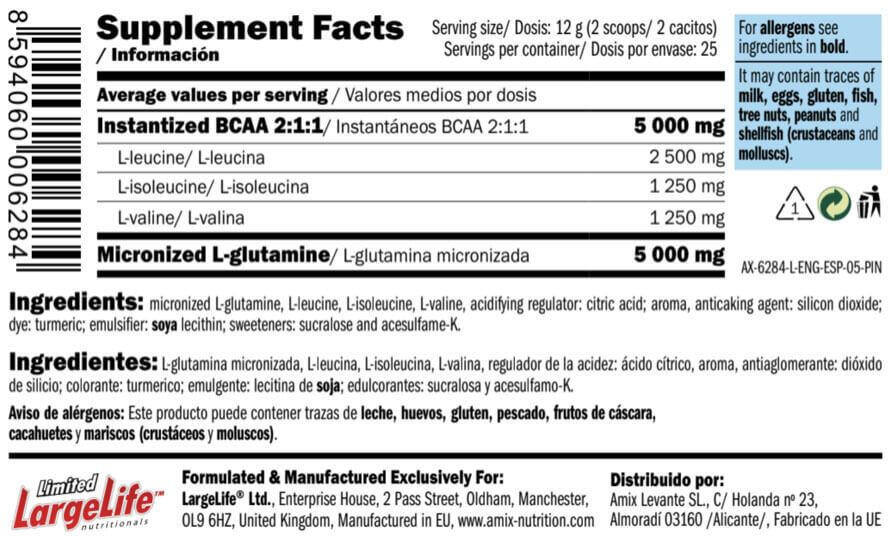 Glutamine + BCAA - 300g Ananas de Amix Nutrition 4/5