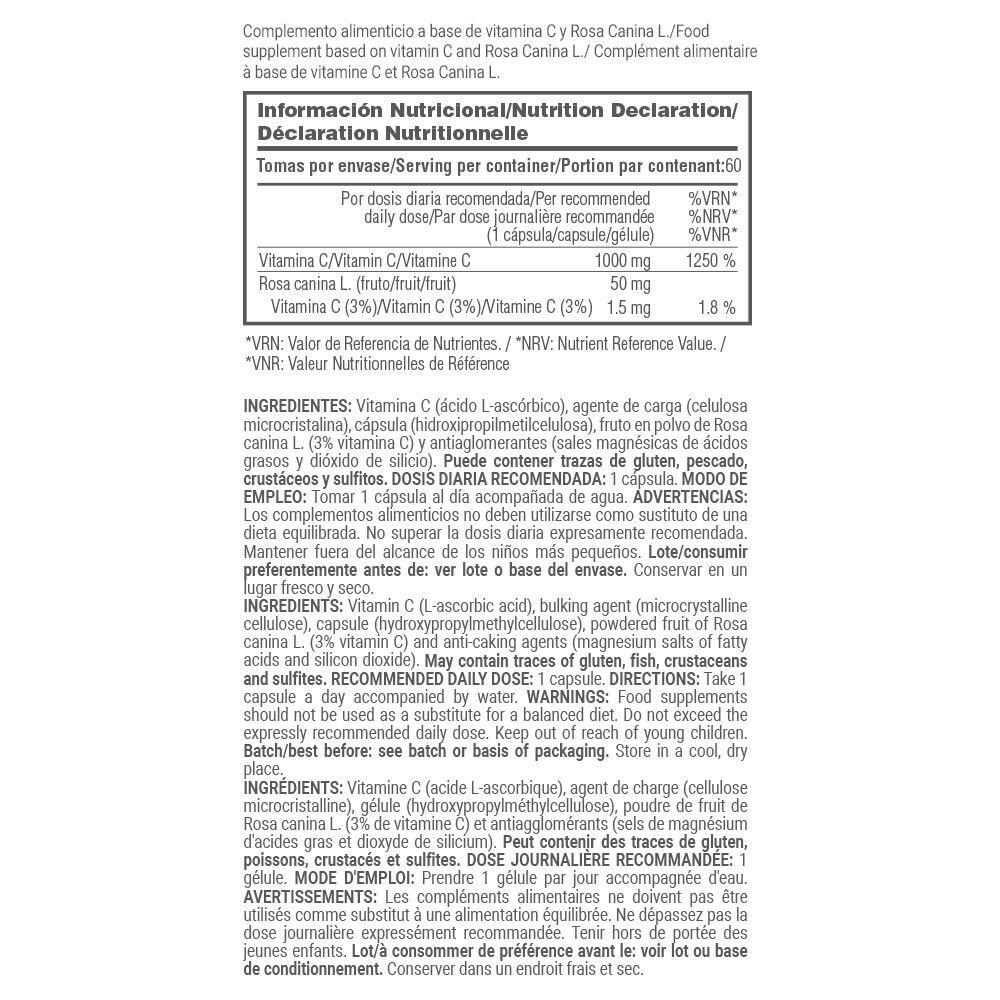 Vitamina C 1000mg - 60 Capsules de MASmusculo 4/5