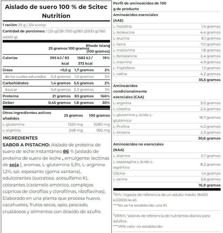 Whey Isolate (aislado) - Whey Isolate (700gr) - Pistacho 4/5