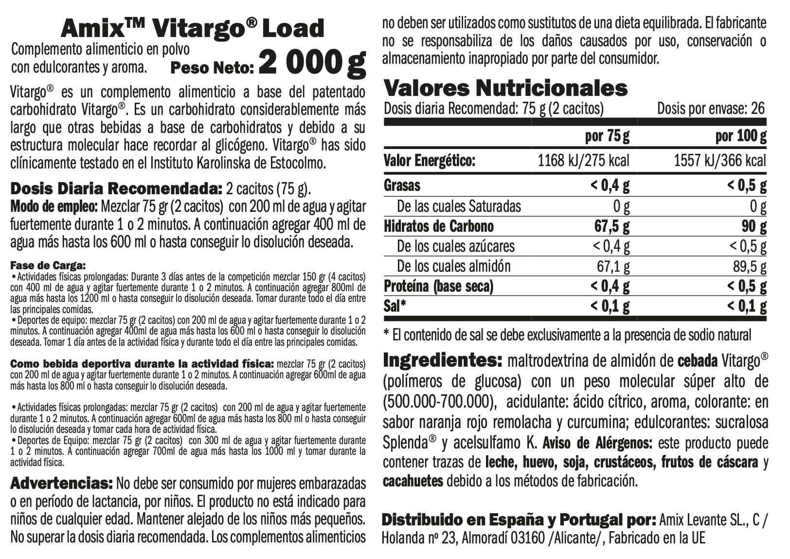 Amix Vitargo Load 2 kg 2/3