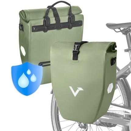 Fahrradtasche 2er-Set Gepäckträgertasche wasserdicht & reflektierend 20L - Basic