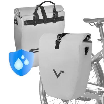 Fahrradtasche 2er-Set Gepäckträgertasche wasserdicht & reflektierend 20L - Basic