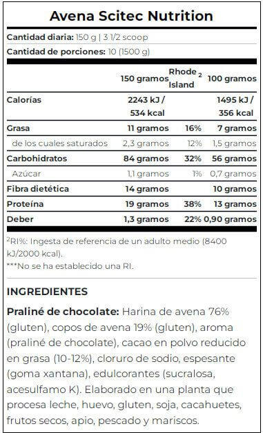 Copos De Avena - Avena Scitec (1,5kg) - Praliné De Chocolate 3/3