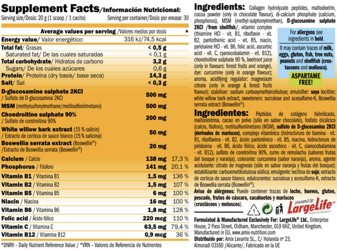 Osteo Ultra JointDrink - 600g Naranja Amix Nutrition 3/4