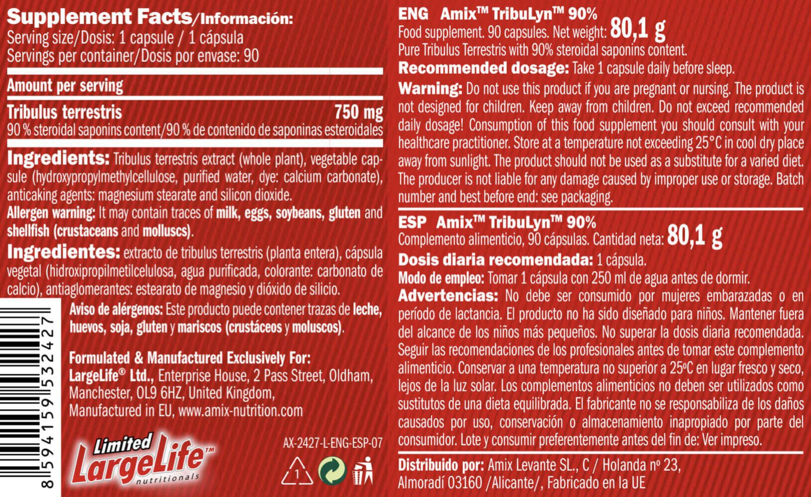 TribuLyn Max 90% - 90 Cápsulas Amix Nutrition 3/4