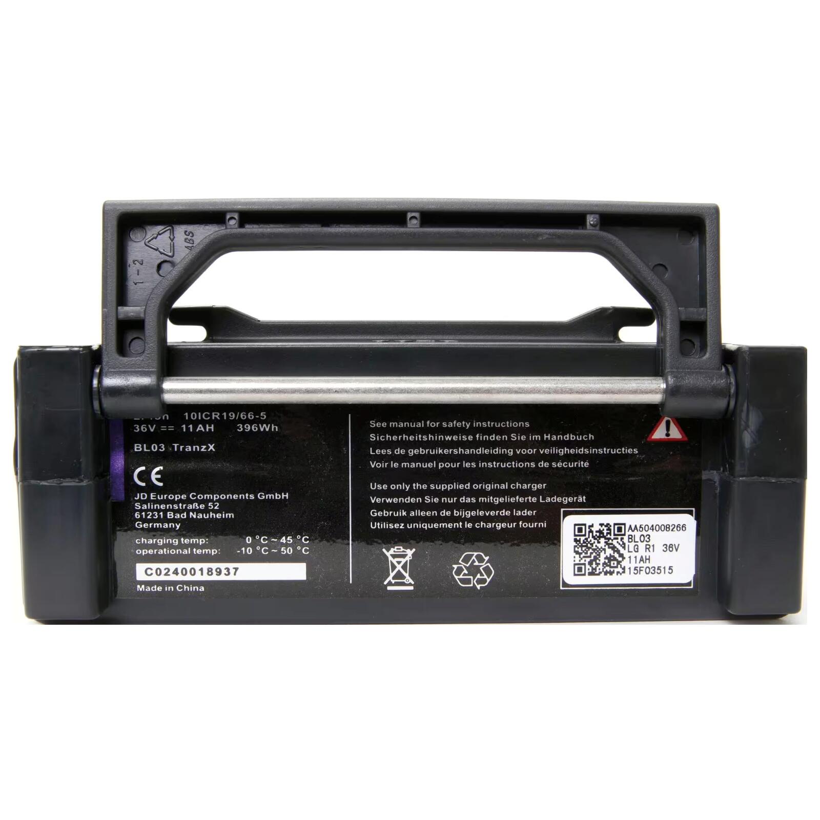 Tranzx Original Ersatz Akku BL03 396Wh 36V 11Ah Gepäckträger 3/3