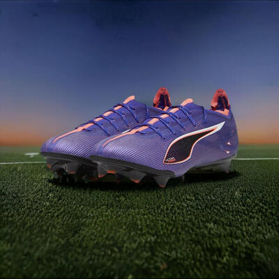 Botas de fútbol ULTRA 5 CARBON FG PUMA Lapis Lazuli White Sunset Glow Blue Pink