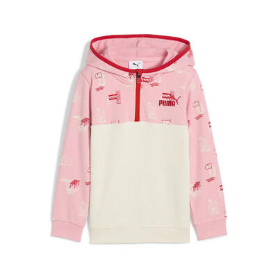 Felpa con cappuccio e zip corta Little Runners per bambini PUMA New Navy Blue