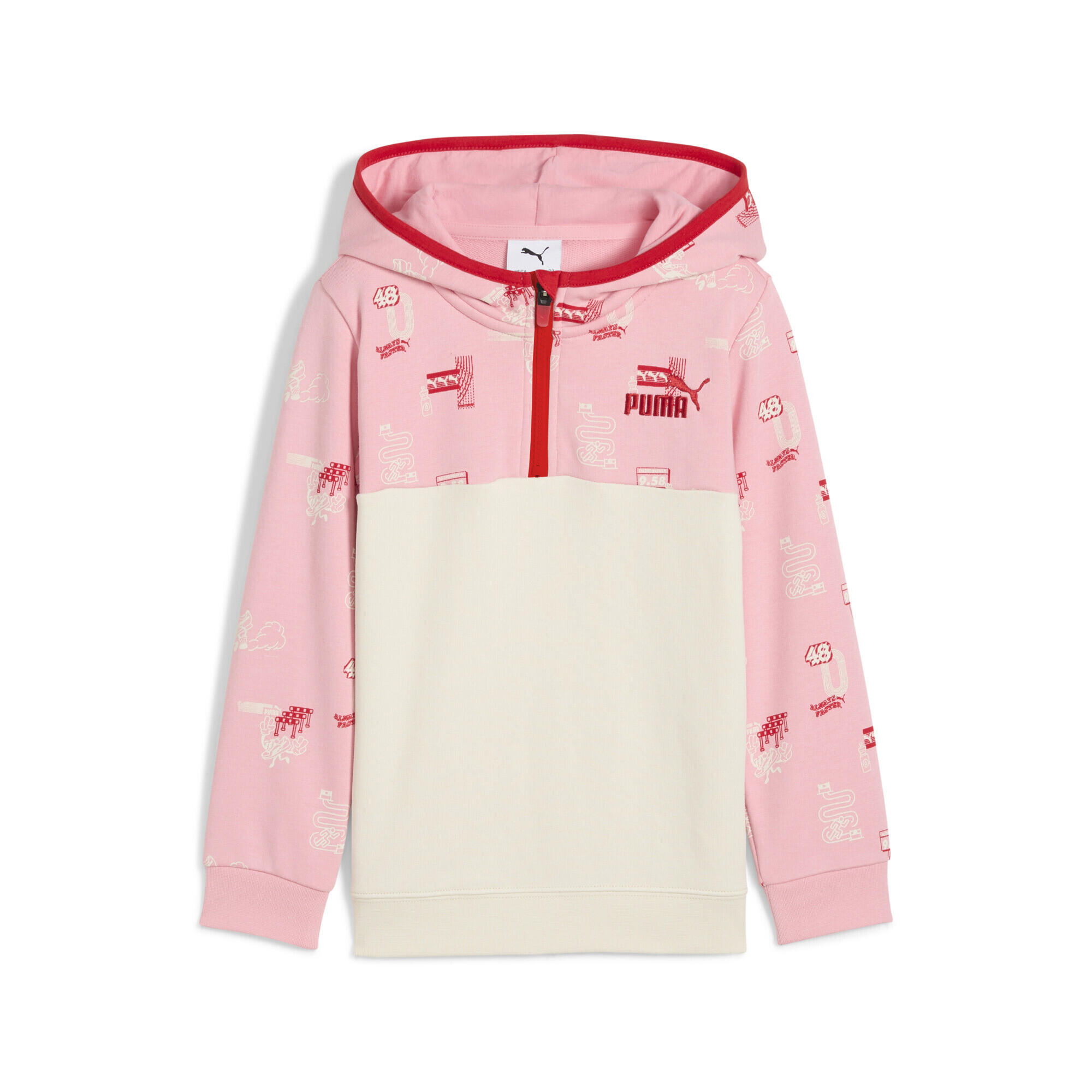 Puma - Hoodie À Demi-zip Little Runners Enfant Puma - Manche Amincissante - Beige|blanc -  3 À 4 Ans - Decathlon
