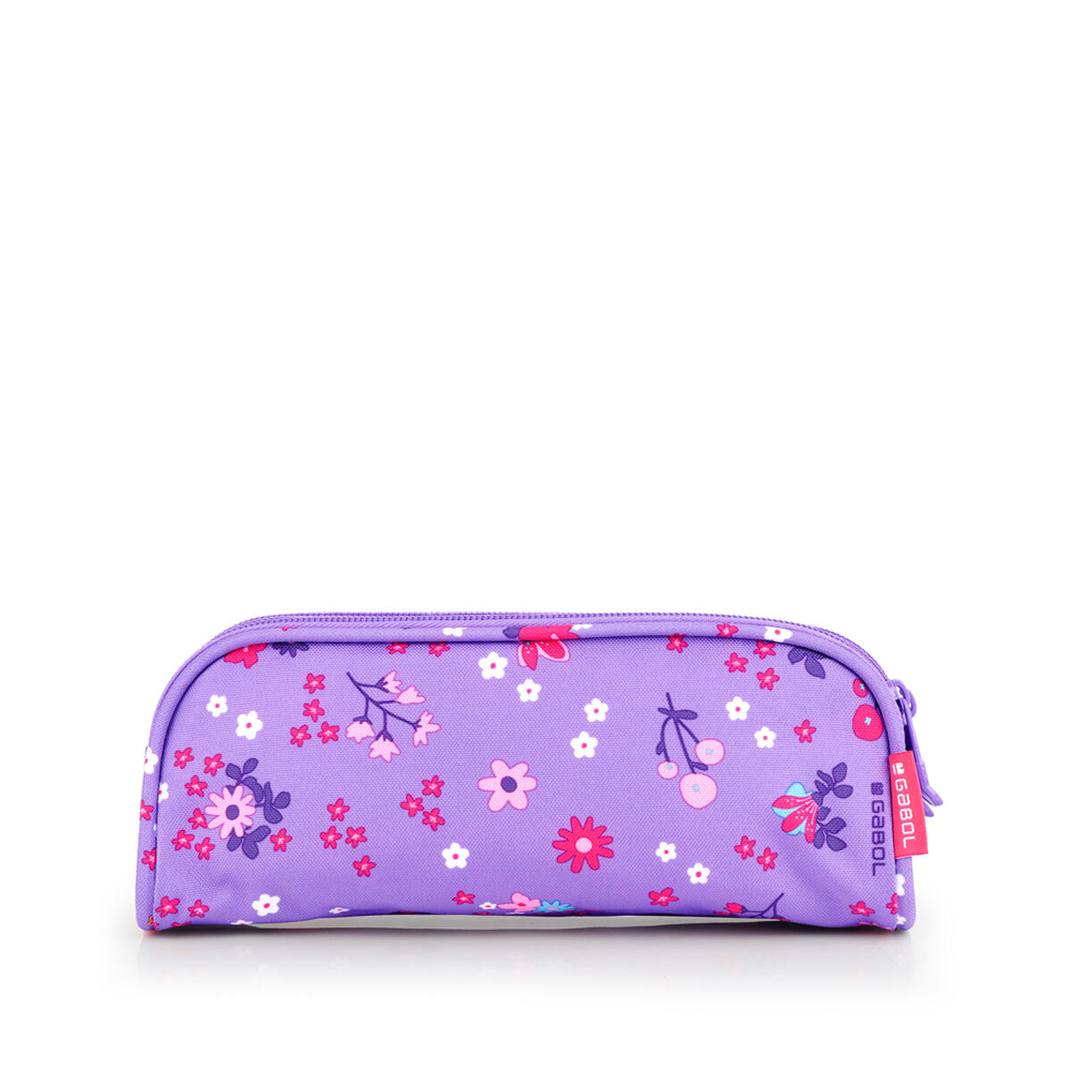 Estuche doble Gabol VIOLET con flores y resistente al agua 3/4