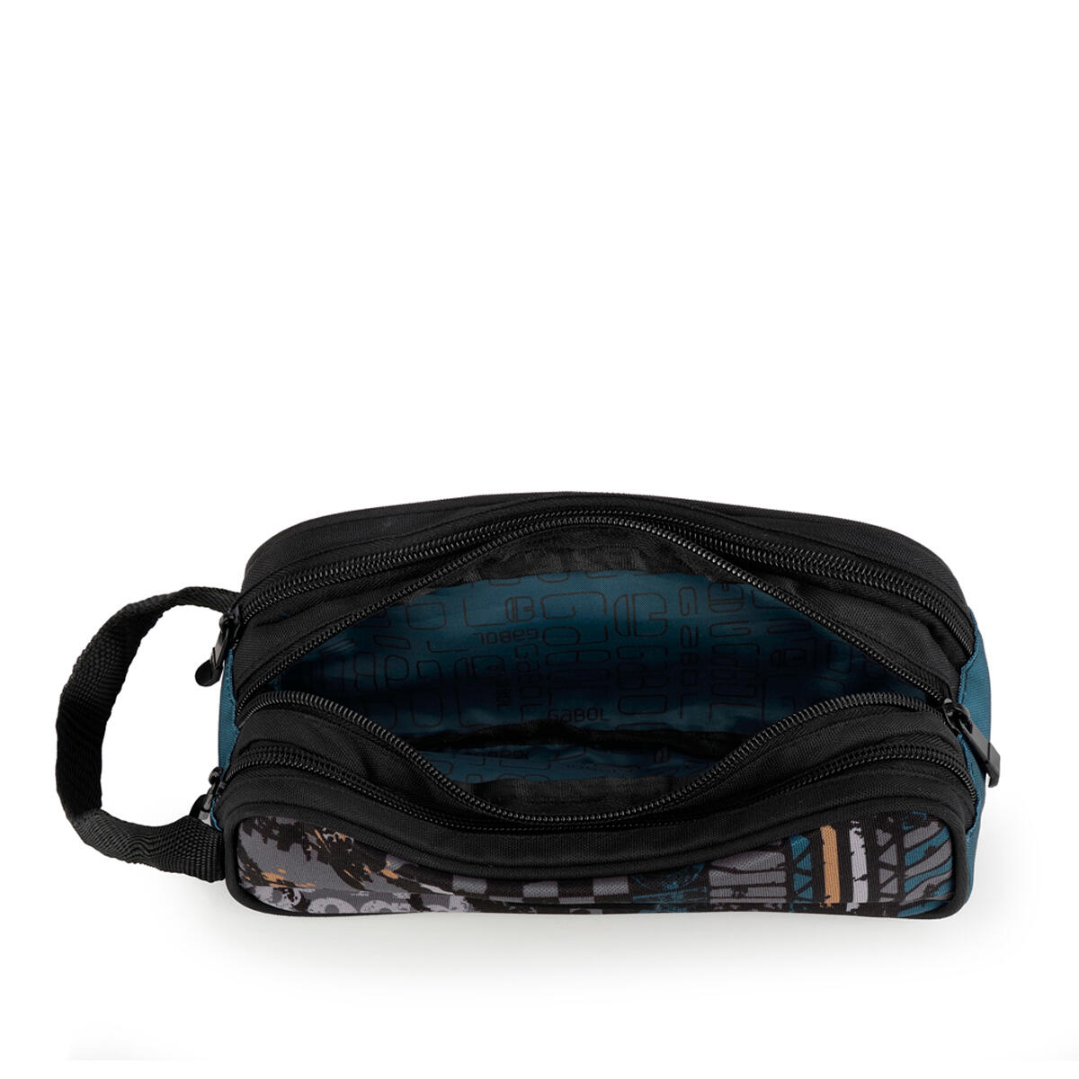 Estuche triple Gabol ROAD azul y negro y resistente al agua 4/4