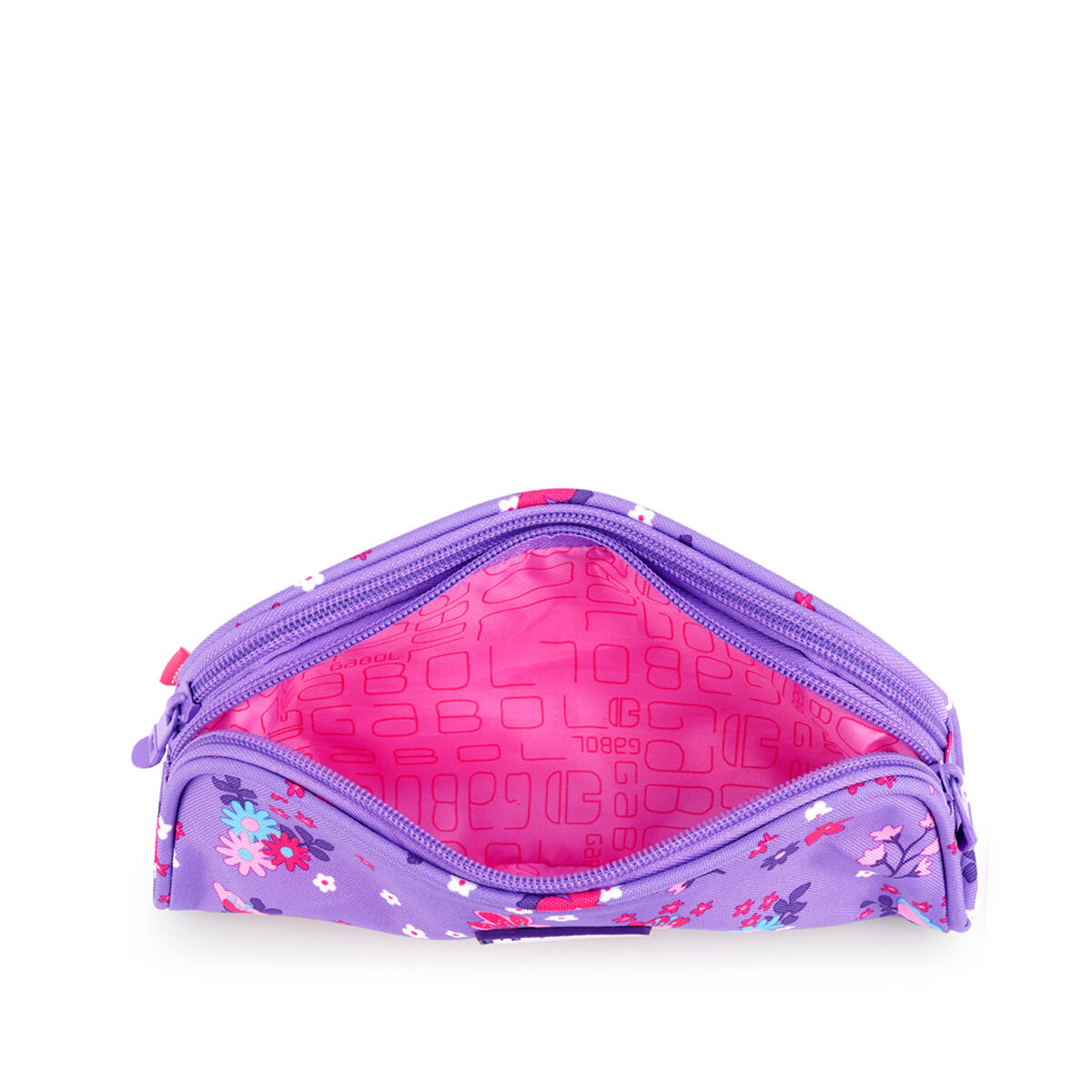 Estuche doble Gabol VIOLET con flores y resistente al agua 4/4