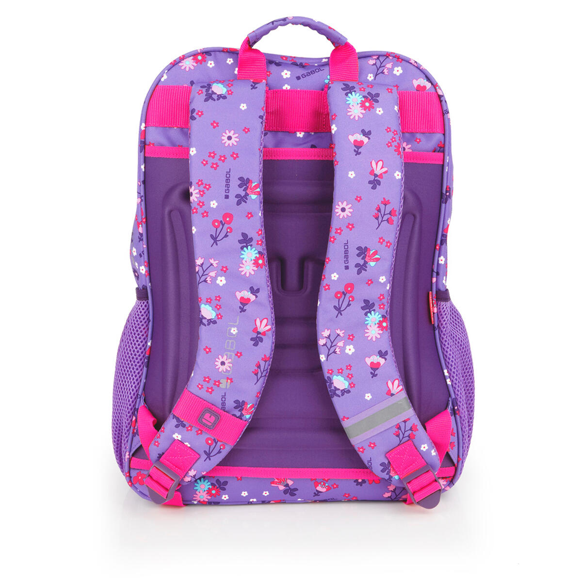 Mochila adaptable a carro Gabol VIOLET con flores y resistente al agua 3/6