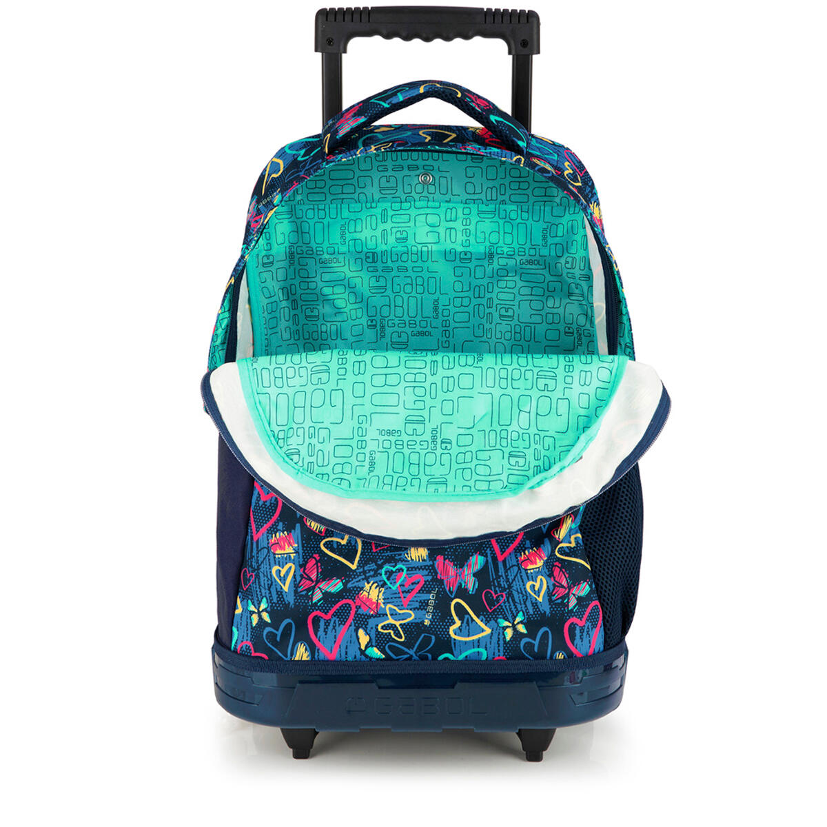 Mochila con ruedas Gabol TIZAS con corazones e impermeable 4/6