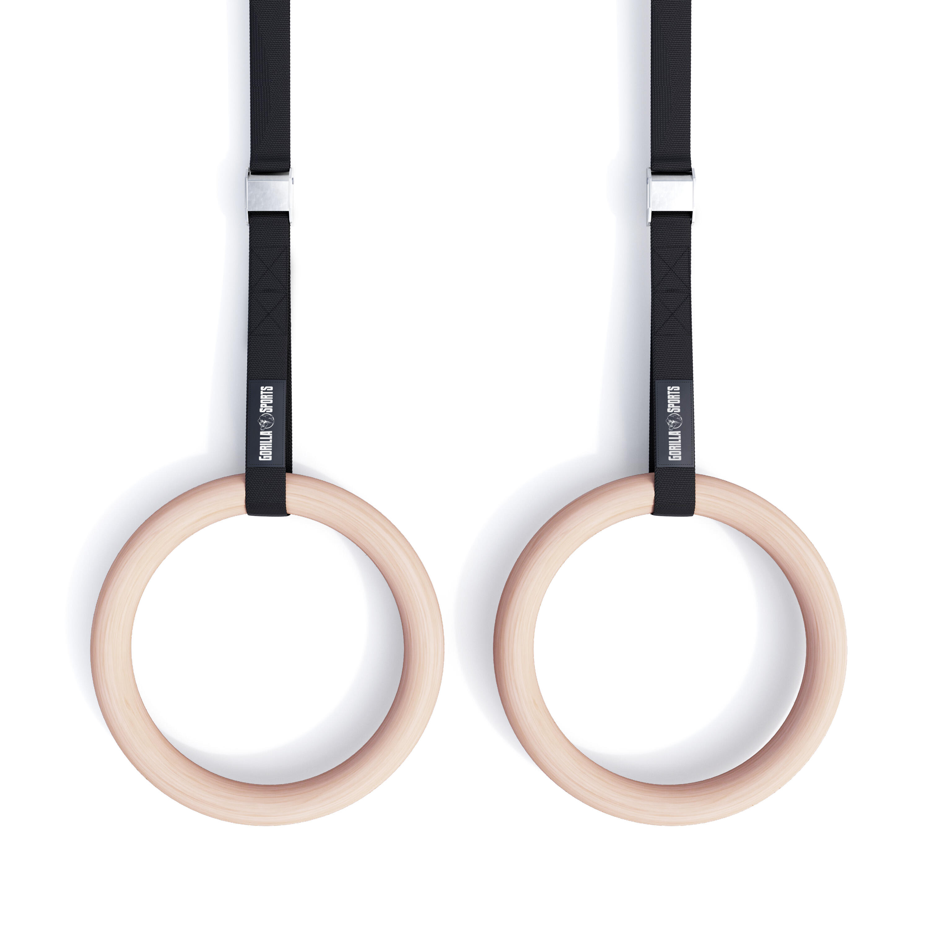 GORILLA SPORTS Gorilla Sports Gymringen 2 hout ringen & Riemen van 450 cm