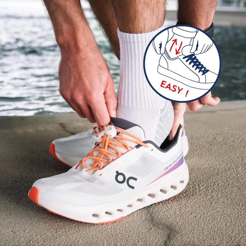 Lacets Élastiques Course Running Confort Optimal en Silicone  - parme