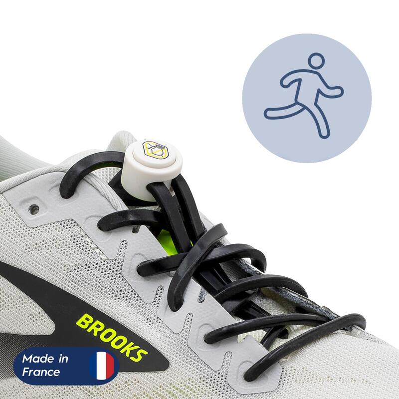 Lacets Élastiques Course Running Confort Optimal en Silicone  - noir