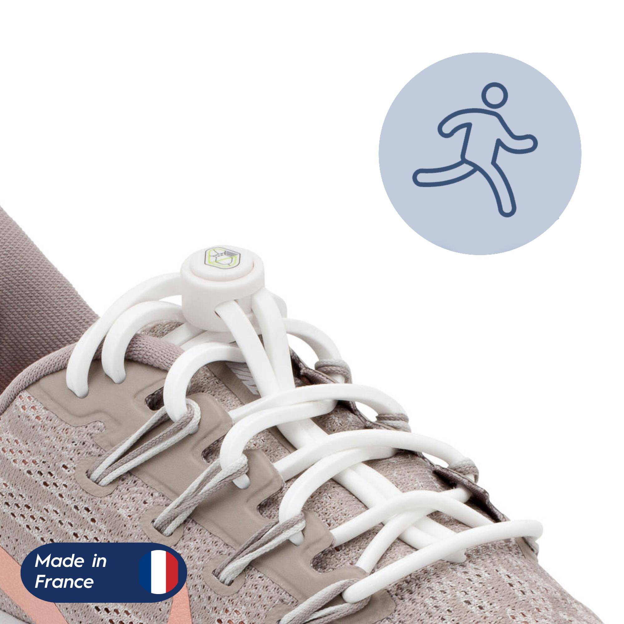 Lacets Élastiques Course Running Confort Optimal en Silicone  - blanc 5/8