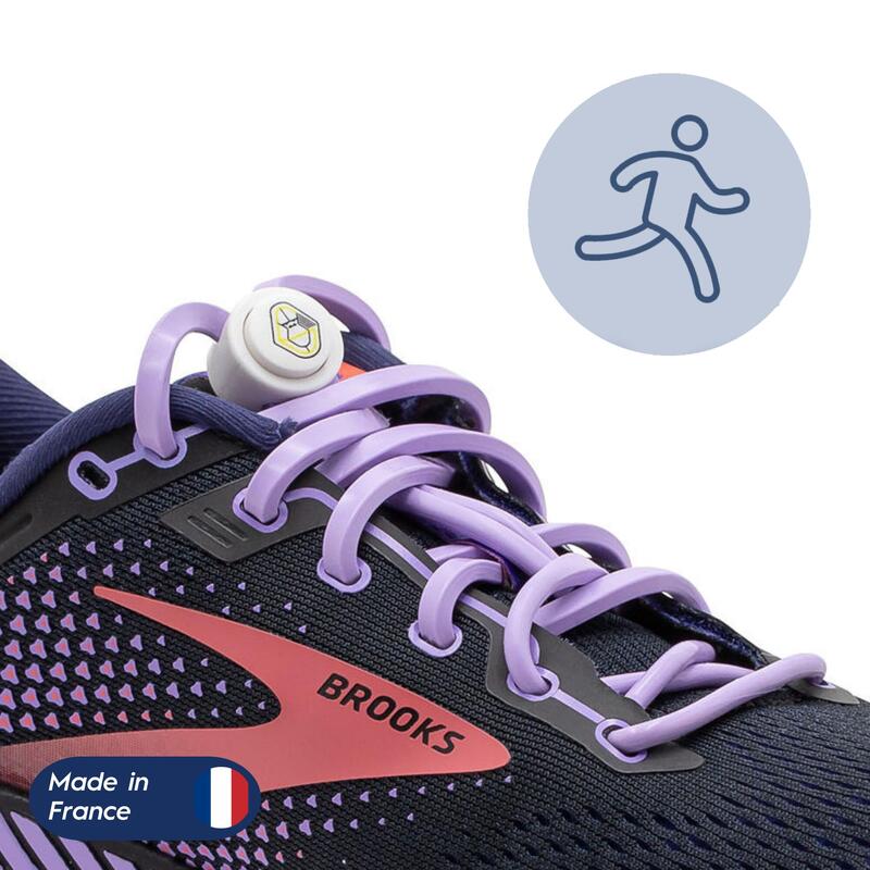 Lacets Élastiques Course Running Confort Optimal en Silicone  - parme