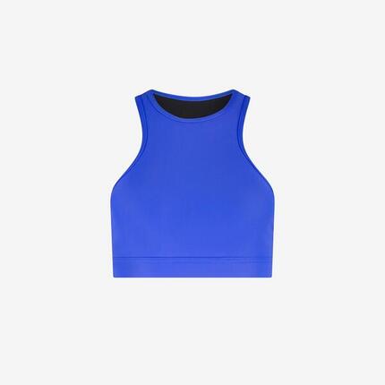 Dames racerfront bikini top met strik voor zwemmen & surfen - Bruin