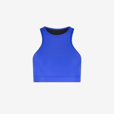Dames racerfront bikini top met strik voor zwemmen & surfen - blauw